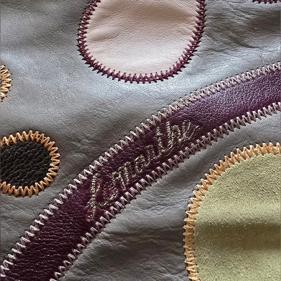 Lamarthe of Paris Leather Purse Gray Boho Flower Shoulder Bag French Designer - Picture 16 of 16